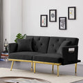 Convertible Velvet Sofa Bed with 2 Pillows F7540