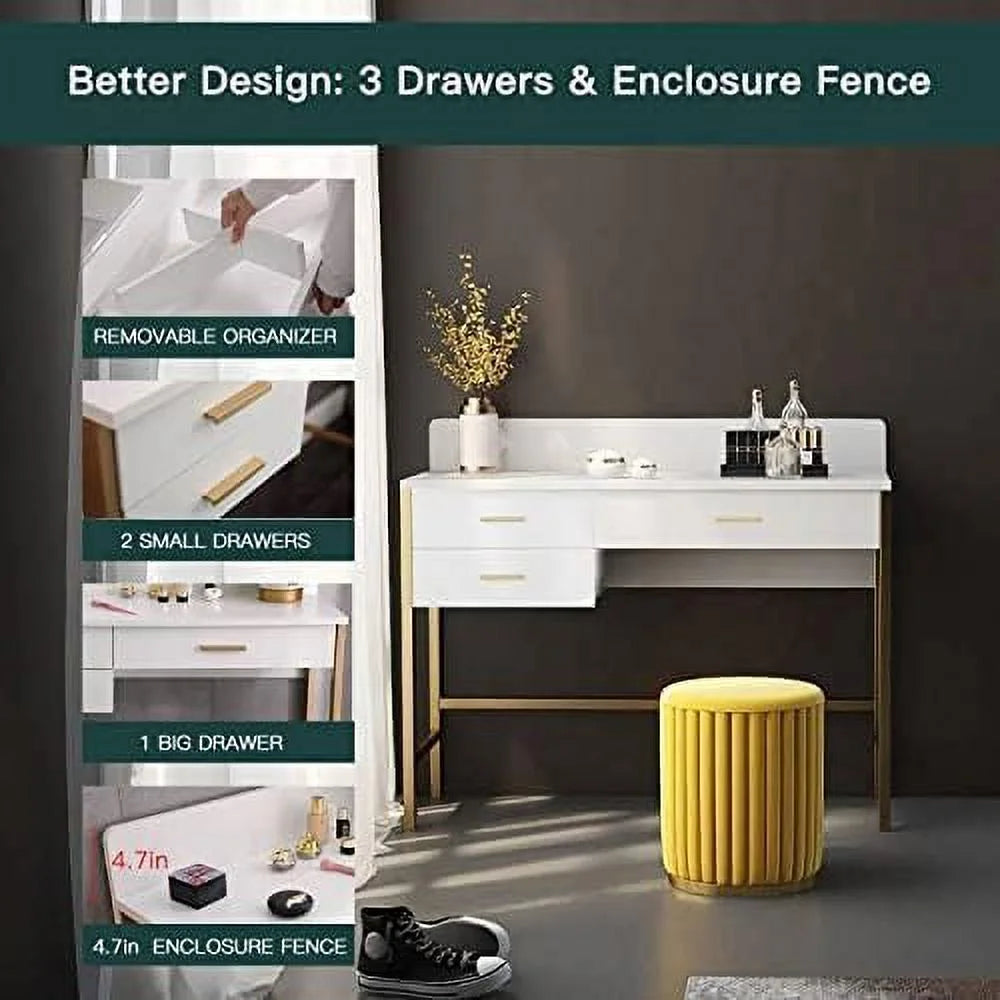 Makeup Vanity Desk with Drawers and Cabinet P6492