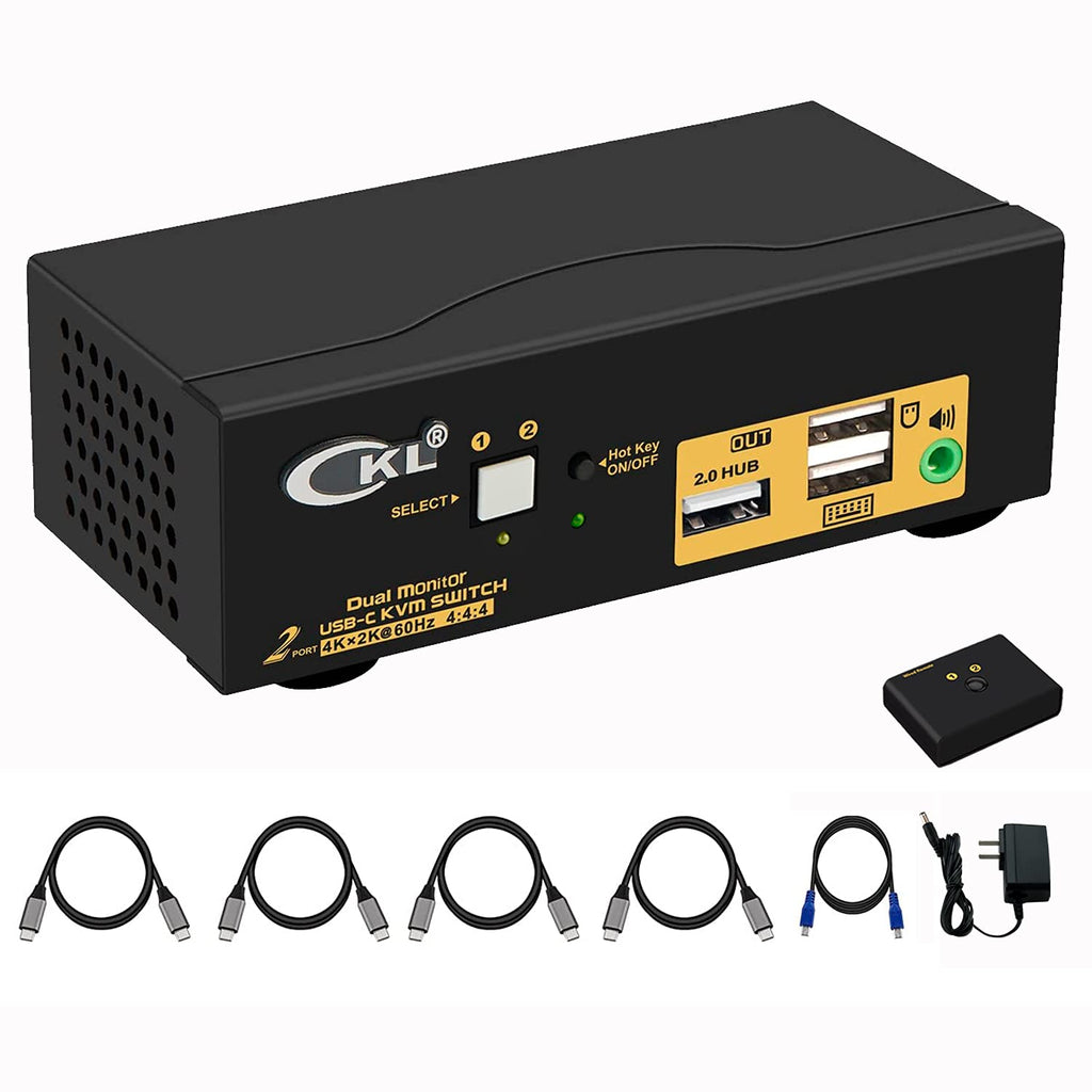 2 Port KVM Switch Dual Monitor HDMI 4K 60Hz with Cables P762